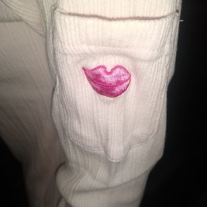 French Jenny Lips Pink Long Sleeved T-shirt